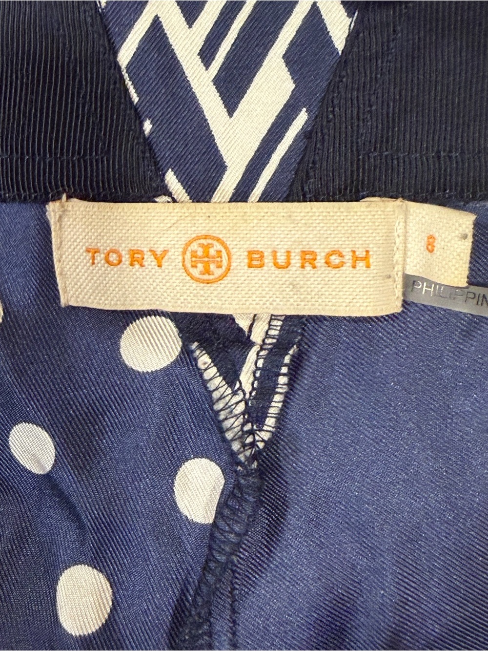 Tory Burch Patchwork Cargo Pants in Navy, Mustard & Rust - Picture 8 of 11